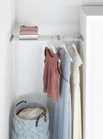 WENKO Teleskop-Garderobe 50609100 silber Metall 5 Haken 70,0-120,0 x 3,0 cm, 1 St.