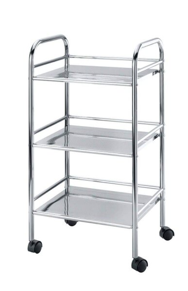 WENKO Etagenwagen Exclusiv silber 41,0 x 32,0 x 75,0 cm
