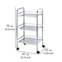 WENKO Etagenwagen Exclusiv silber 41,0 x 32,0 x 75,0 cm