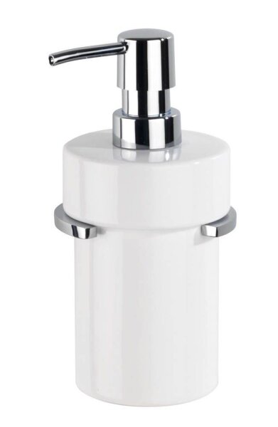 WENKO Seifenspender Isera 25032100 silber/weiß Edelstahl/Keramik 200,0 ml, 1 St.