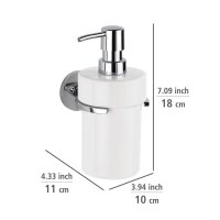 WENKO Seifenspender Isera 25032100 silber/weiß Edelstahl/Keramik 200,0 ml, 1 St.