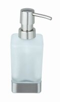 WENKO Seifenspender Genova 25416100 silber, matt Edelstahl, Glas 200,0 ml  ( 25416100 )