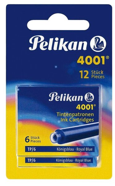 Pelikan Tintenpatronen für Füller 4001 TP/6-2B königsblau, 12 St.