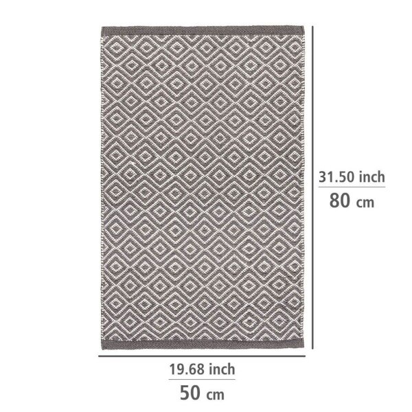 WENKO Badematte Turpan dunkelgrau, weiß 50,0 x 80,0 cm