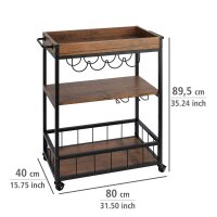 WENKO Etagenwagen Rustico braun 80,0 x 40,0 x 89,5 cm