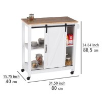 WENKO Servierwagen weiß 80,0 x 40,0 x 88,5 cm