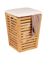 WENKO Badhocker mit Wäschesammler Bambusa 25143100...