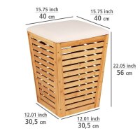 WENKO Badhocker mit Wäschesammler Bambusa 25143100...