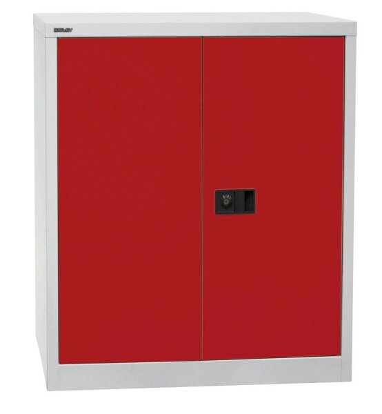 BISLEY Stahlschrank Universal E402A01506 lichtgrau, kardinalrot 1 Fachboden 91,4 x 40,0 x 100,0 cm, aufgebaut, 1 St.