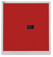 BISLEY Stahlschrank Universal E402A01506 lichtgrau, kardinalrot 1 Fachboden 91,4 x 40,0 x 100,0 cm, aufgebaut, 1 St.