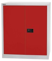 BISLEY Stahlschrank Universal E402A01506 lichtgrau, kardinalrot 1 Fachboden 91,4 x 40,0 x 100,0 cm, aufgebaut, 1 St.