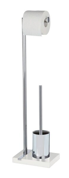 WENKO WC-Garnitur Noble weiß, silber Kunststoff, 1 St.
