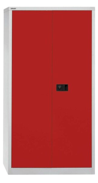 BISLEY Stahlschrank Universal E722A03506 lichtgrau, kardinalrot 3 Fachböden 91,4 x 40,0 x 180,6 cm, aufgebaut, 1 St.