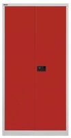 BISLEY Stahlschrank Universal E722A03506 lichtgrau, kardinalrot 3 Fachböden 91,4 x 40,0 x 180,6 cm, aufgebaut, 1 St.