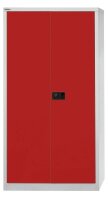 BISLEY Stahlschrank Universal E722A03506 lichtgrau, kardinalrot 3 Fachböden 91,4 x 40,0 x 180,6 cm, aufgebaut, 1 St.
