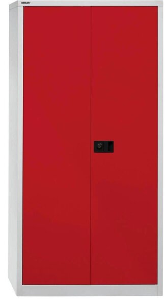 BISLEY Stahlschrank Universal E782A04506 lichtgrau, kardinalrot 4 Fachböden 91,4 x 40,0 x 195,0 cm, aufgebaut, 1 St.
