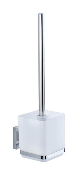WENKO WC-Garnitur Quadro weiß, silber Metall, 1 St.
