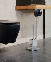 WENKO WC-Garnitur Quadro silber Metall, 1 St.