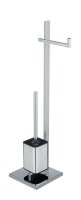 WENKO WC-Garnitur Quadro silber Metall, 1 St.