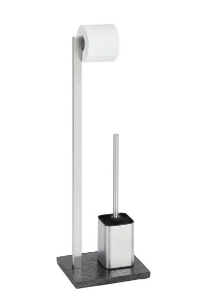 WENKO WC-Garnitur Slate Rock schwarz Metall, 1 St.