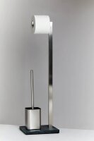 WENKO WC-Garnitur Slate Rock schwarz Metall, 1 St.