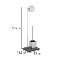 WENKO WC-Garnitur Slate Rock schwarz Metall, 1 St.