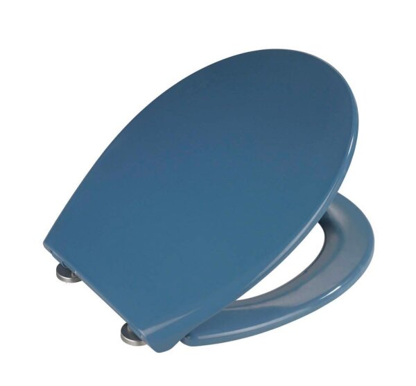 WENKO WC-Sitz mit Absenkautomatik Samos blau, 1 St.
