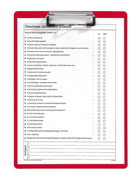 FolderSys Klemmbrett 80001-80 DIN A4 rot Kunststoff, 1 St.