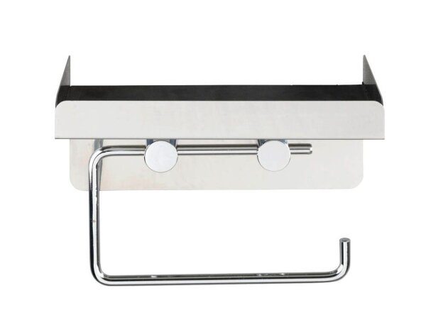WENKO Toilettenpapierhalter mit Ablage 2in1 silber, 1 St.