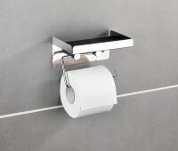 WENKO Toilettenpapierhalter mit Ablage 2in1 silber, 1 St.