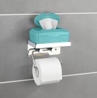 WENKO Toilettenpapierhalter mit Ablage 2in1 silber, 1 St.