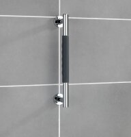 WENKO Haltegriff Dusche Secura silber, schwarz, 1 St.