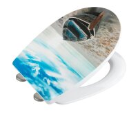 WENKO WC-Sitz mit Absenkautomatik Boat High Gloss blau, 1...