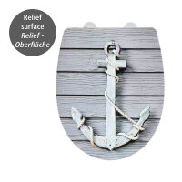 WENKO WC-Sitz mit Absenkautomatik Rope mit Relief grau, 1 St.