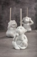 WENKO WC-Garnitur Monkey Quiet weiß Stein, 1 St.