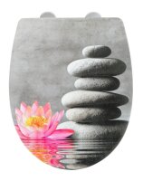 WENKO WC-Sitz mit Absenkautomatik Water Lily grau, rosa,...