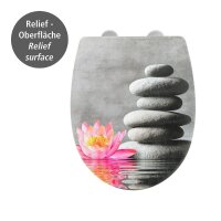 WENKO WC-Sitz mit Absenkautomatik Water Lily grau, rosa,...