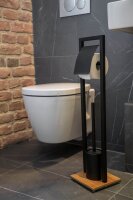 WENKO WC-Garnitur Bambusa schwarz Metall, 1 St.