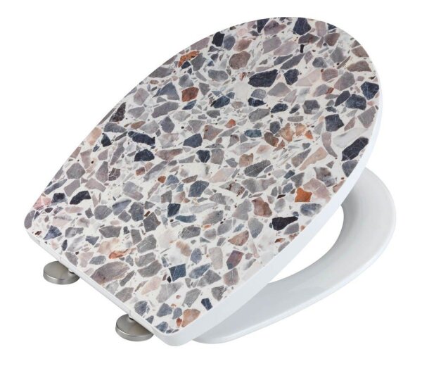 WENKO WC-Sitz mit Absenkautomatik Terrazzo High Gloss mehrfarbig, 1 St.