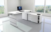Kerkmann Move 3 elektrisch höhenverstellbarer Schreibtisch weiß rechteckig, Wangen-Gestell weiß 180,0 x 80,0 cm