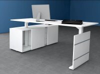 Kerkmann Move 3 elektrisch höhenverstellbarer Schreibtisch weiß rechteckig, Wangen-Gestell weiß 180,0 x 80,0 cm