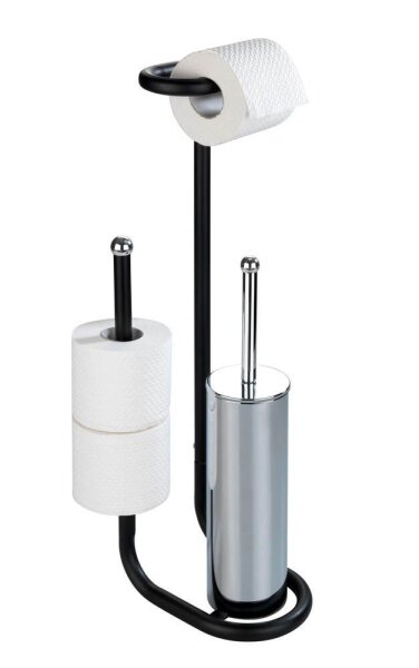 WENKO WC-Garnitur Universalo schwarz Metall, 1 St.