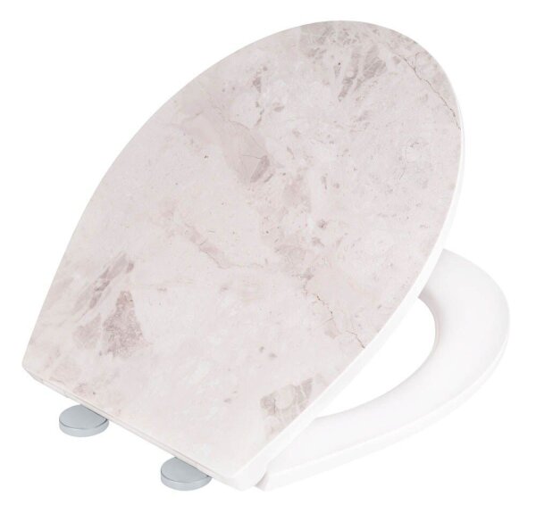 WENKO WC-Sitz mit Absenkautomatik White Marble weiß, 1 St.