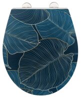 WENKO WC-Sitz mit Absenkautomatik Big Leaves blau, 1 St.