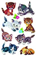 AVERY Zweckform Aufkleber 4346 Katzen, 30 Etiketten
