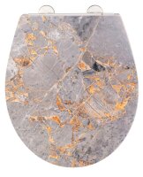 WENKO WC-Sitz mit Absenkautomatik Grey Marble mehrfarbig,...
