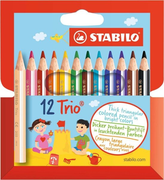 STABILO Trio® dick und kurz Buntstifte farbsortiert, 12 St.