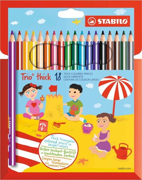 STABILO Trio® thick Buntstifte farbsortiert, 18 St.