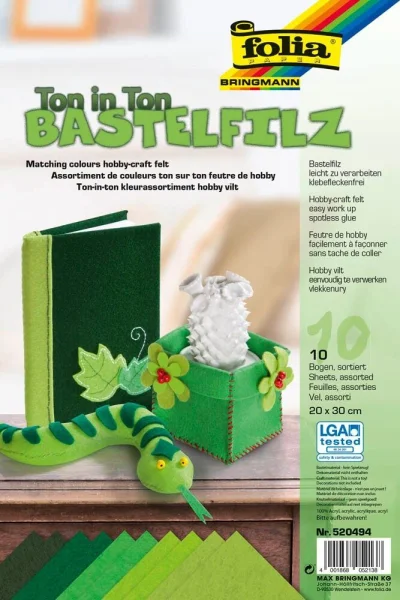 folia Bastelfilz grün 10 Bogen