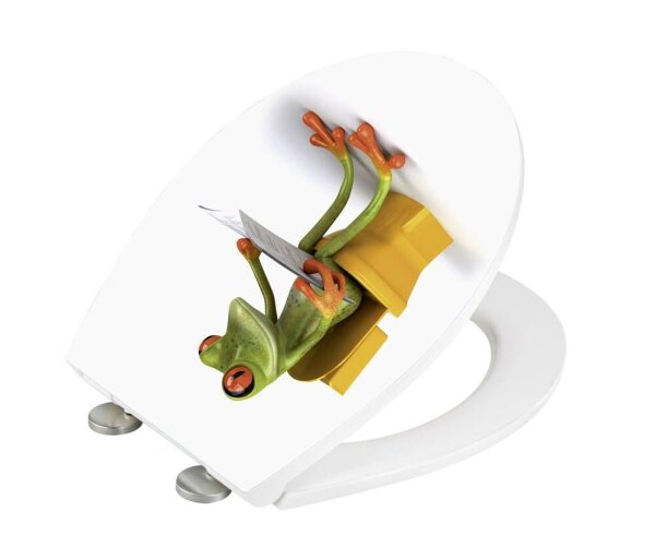 WENKO WC-Sitz mit Absenkautomatik Frog weiß, grün, 1 St.